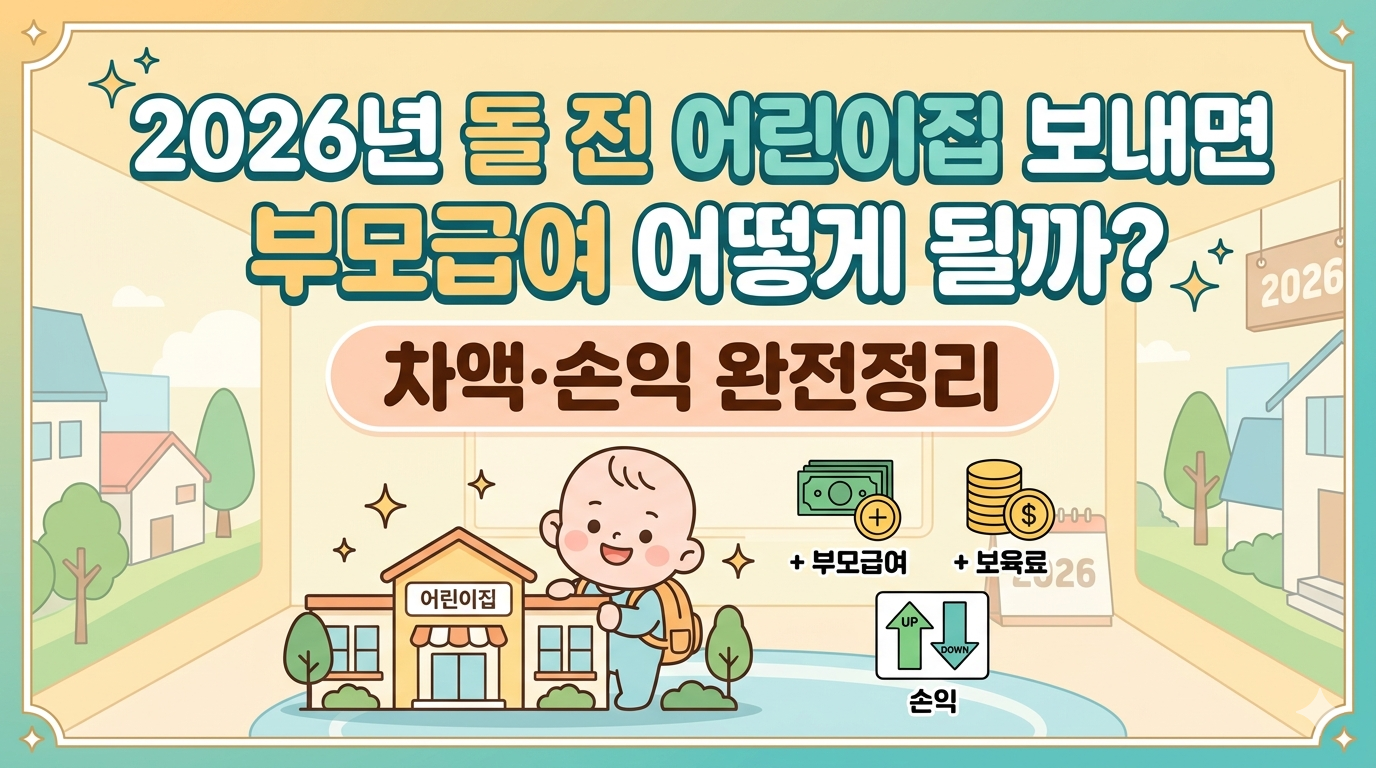 2026 돌 전 어린이집 부모급여 차액 실수령액 정리