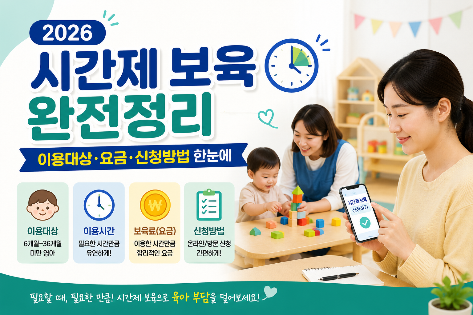 2026 시간제 보육 총정리 – 이용대상 요금 신청방법 한눈에